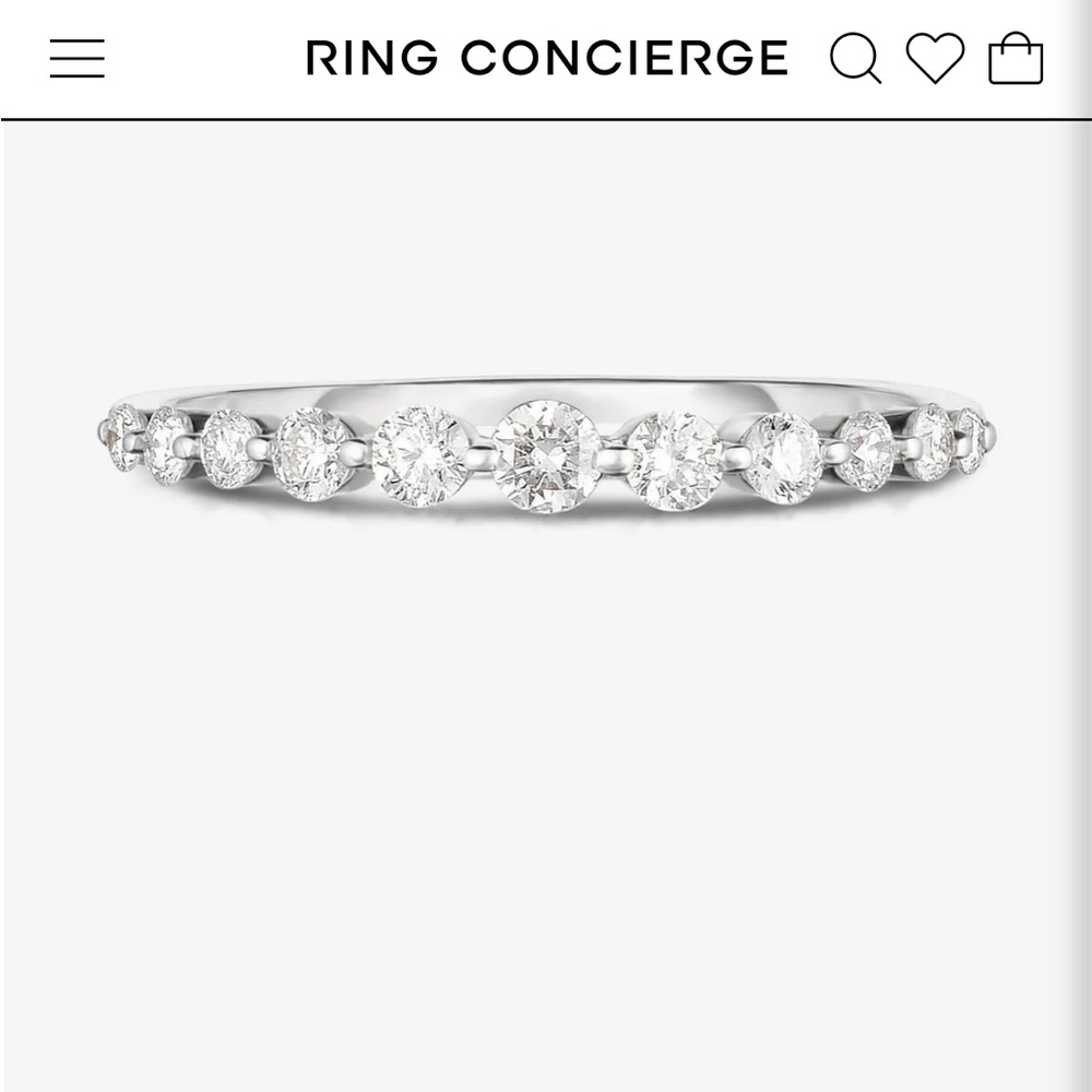 Ring Concierge Graduated Single Prong Diamond Ring in white gold, size 6